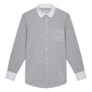 【全棉牛津纺】CULTUM伊顿领条纹长袖衬衫男休闲百搭ivy西装衬衣