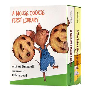 If You Give a Mouse Cookie 英文原版绘本要是你给老鼠吃饼干2册纸板书 If You Take a Mouse to School 幼儿童早教启蒙认知