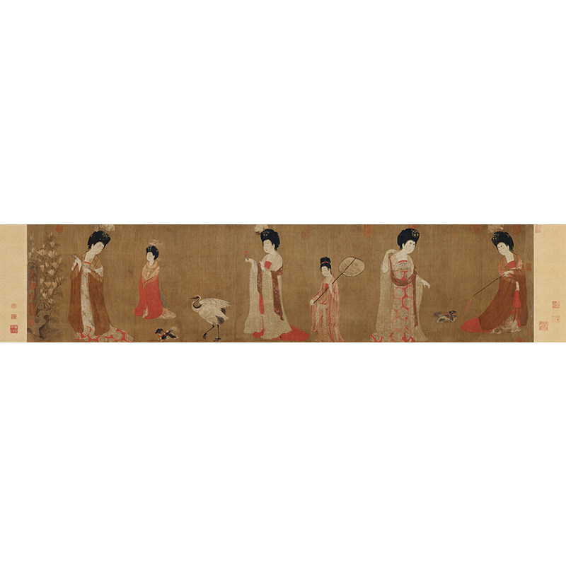 中式名画仕女图茶席棉麻布艺复古桌旗禅意古筝防尘盖布防水茶几茶
