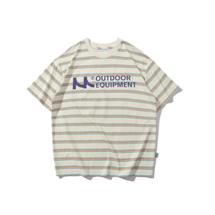 【旋风】mipo夏季儿童t恤速干短袖户外运动防晒宽松透气条纹上衣