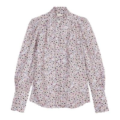 ISABEL MARANT2025 LAMIA法式复古花卉印花荷叶边领上衣女