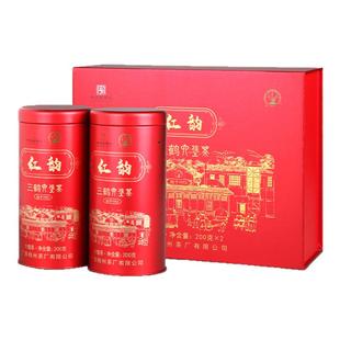 三鹤六堡茶【红韵】2020年特级散茶梧州茶厂礼盒装黑茶