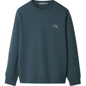 HLA/海澜之家山不在高系列卫衣2026春夏款圆领珠地小标宽松上衣男