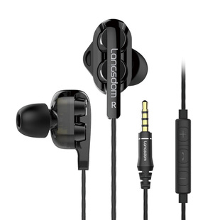 langsdom兰士顿D4带麦吃鸡游戏耳机通用线控入耳式四核重低音手机