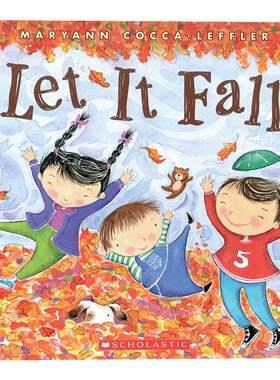 秋季落叶飘 英文原版绘本 Let It Fall 感知秋天的色彩儿童英语启蒙亲子阅读艺术绘本英语单词汇阅读提升进口原版书籍