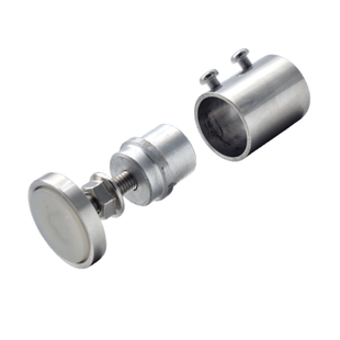 沛晴 304免孔固定座晾衣杆法兰座衣柜杆不锈钢管托浴帘撑杆免安装