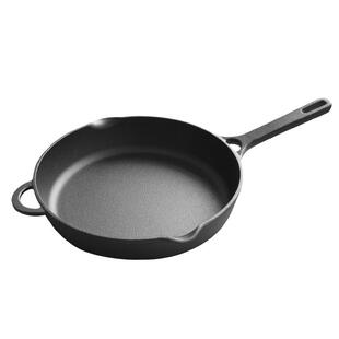 典匠铸铁煎锅平底锅煎饺煎蛋锅家用铁柄无涂层牛排煎锅26cm燃气灶