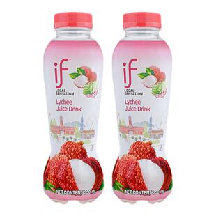 泰国原装进口if荔枝水0脂含芦荟果肉果汁饮料350ml*24瓶整箱饮品