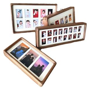 儿童证件照成长相框洗照片1寸打印一周年宝宝校园记录2寸实木摆台