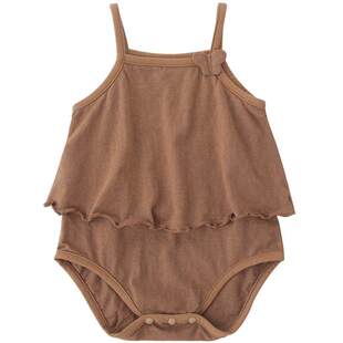 宝宝衣服女婴夏季吊带包屁衣无袖薄款法式甜美莫代尔棉婴儿连体衣