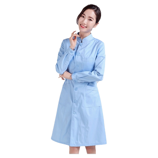 护士服秋冬长袖装白大褂正开立领粉色女医院药店工作服美容服包邮