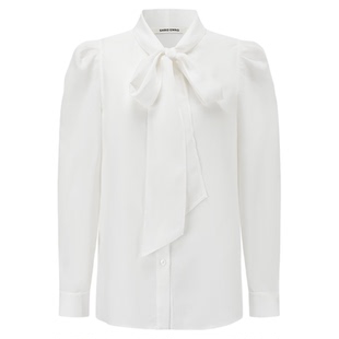 【蔡文静/熊黛林同款】SHRO ENRO 冬季新款复古高级系带衬衫上衣