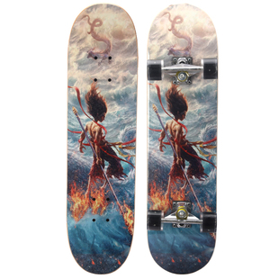 哪吒滑板初学者儿童6-12岁青少年成人专业四轮滑板男女生闪光滑板