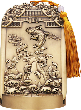 吉祥黄铜魁星点斗摆件鱼跃