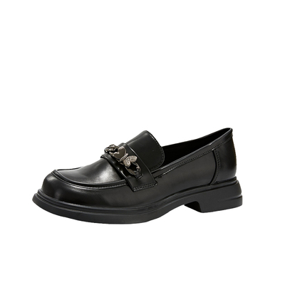 大东官方正品黑色厚底软底乐福鞋