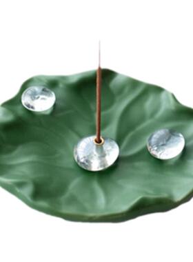 至檀禅意简约陶瓷荷叶莲花线香插