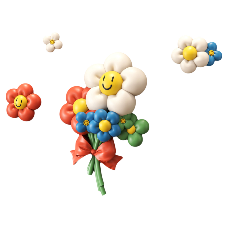 笑脸有钱花立体花朵壁饰