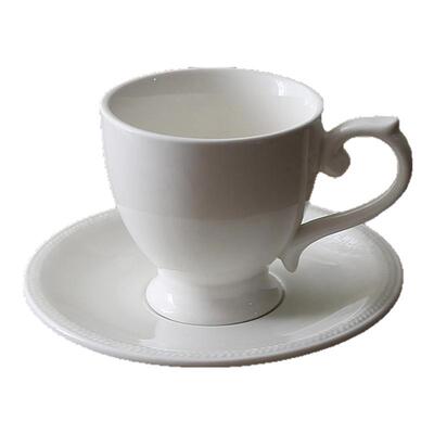 欧式风格白色复古浮雕咖啡杯