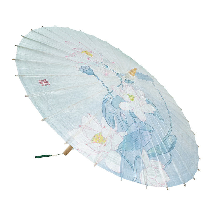 中典油纸伞 荷花碧海青天仿古无味防雨遮阳传统非遗纯手工老式伞
