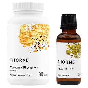 Thorne悦恩免疫支持包维D3/K2 30ML+姜黄素60粒【组合】B