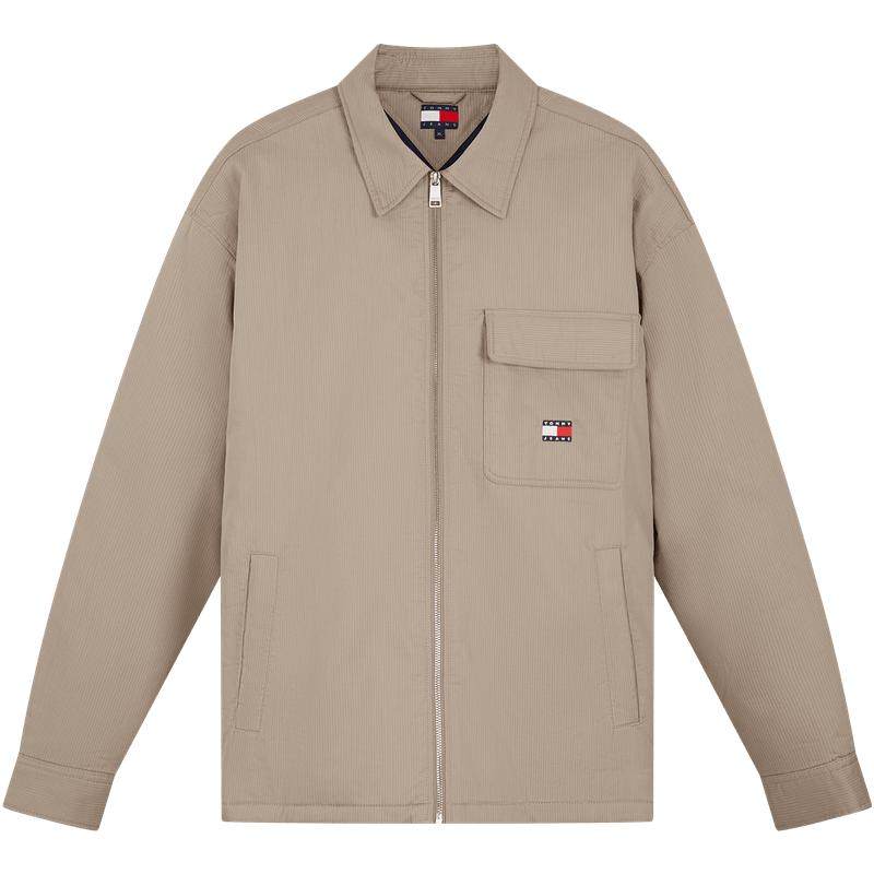 Tommy男装复古宽松衬衫领棉服