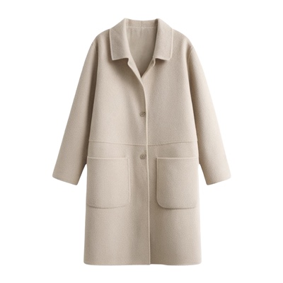 双面羊绒中长款毛呢外套