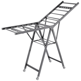 稳纳折叠晾衣架落地室内家用阳台晾衣杆晒被子铝合金凉衣架晒衣架