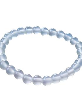 沛孚女款玛瑙玉髓白冰手串白月光