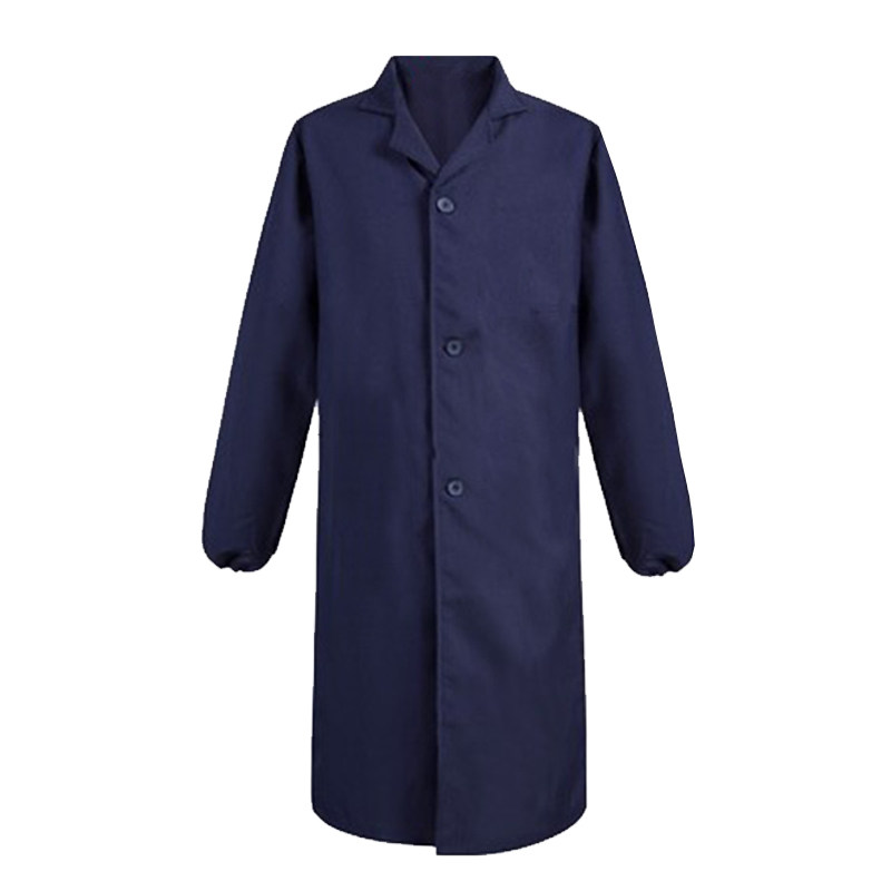 无口袋蓝大褂银行长袖工作服定制