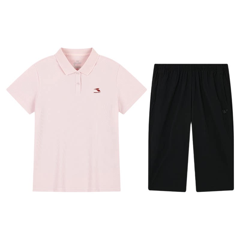 361运动套装女短袖翻领polo衫2026夏季新款速干薄款七分裤两件套