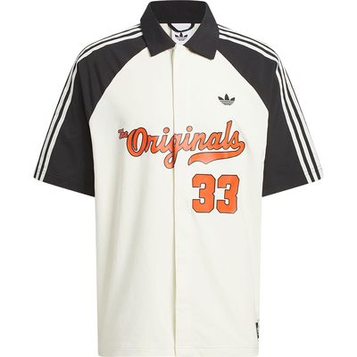 Adidas/阿迪达斯官方正品三叶草男士翻领拼接运动休闲衬衫JM0514