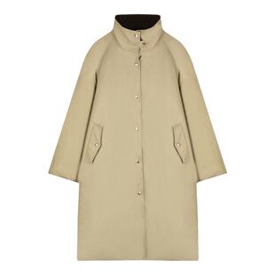 solighter加厚90白鸭绒风衣式羽绒服2025冬季新款复古撞色领外套