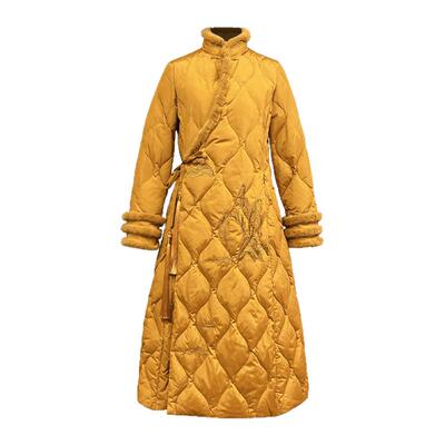 中式刺绣保暖90白鸭绒流苏羽绒服