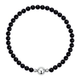 无用之用「鲜活春色」天然黑玛瑙手链轻奢设计素圈圆珠手串百搭女