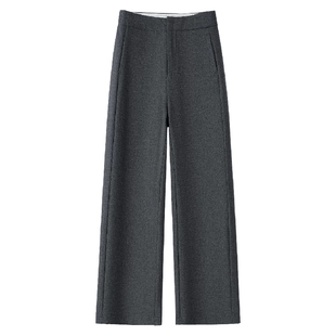 窄版阔腿裤女2025秋冬新款醋酸羊毛混纺直筒西装裤显瘦垂感裤子