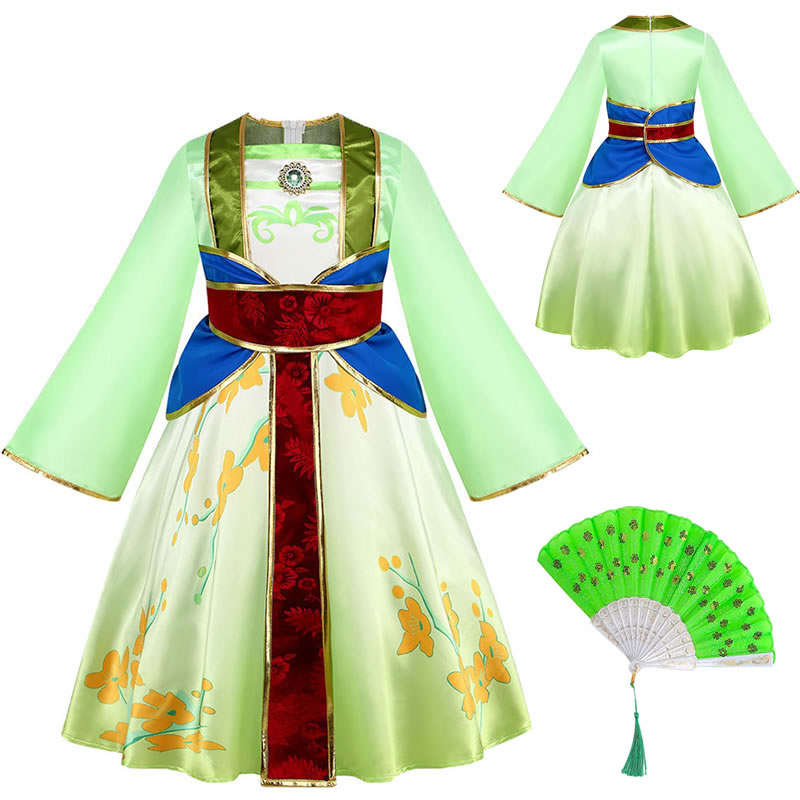 儿童花木兰主题木兰辞冰雪奇缘cos服女童中国风古装公主裙表演服
