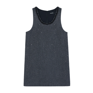 pusumede 星夜繆斯 min系小香风U领背心裙女高级感气质无袖连衣裙