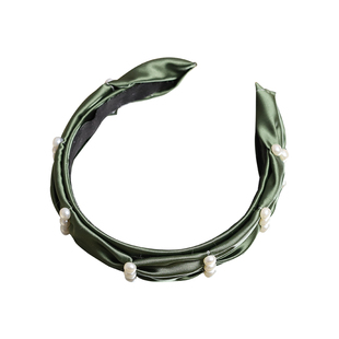 法式发箍手缝珍珠复古宫廷风多色褶皱头饰可爱典雅Lolita居家束发