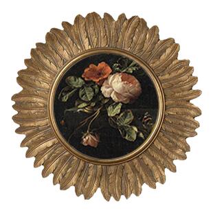 A玄关装饰画法式中古欧式复古餐厅挂画客厅背景花卉壁画相框摆件