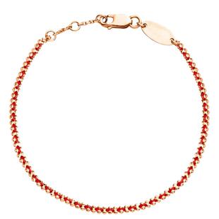 法国手工编织手绳Red本命年红绳手链好运18k金叠戴极细手绳不掉色