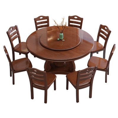 实木餐桌椅2025新款酒店圆形餐桌