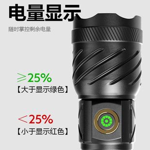 强光手电筒LED多功能应急车载白锤USB手电筒激光安全充电铝合金