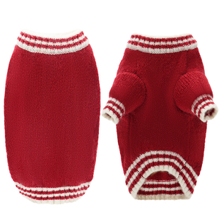 Touchdog它它狗狗红色毛衣保暖宠物两脚衣冬装猫咪小狗衣服雪纳瑞