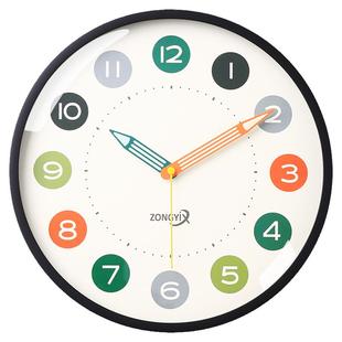 免打孔挂钟静音客厅儿童钟表挂墙2025新款创意男孩大时钟时间挂表