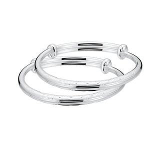 顺庆银楼S9999宝宝银手镯婴儿款足银镯子满月周岁纪念好运礼物