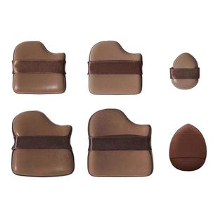 巧克力饼干粉扑全家福!6个装拇指皮面植绒粉扑粉底液定妆干湿两用