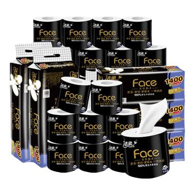 洁柔黑face有芯卷纸4层140克10卷