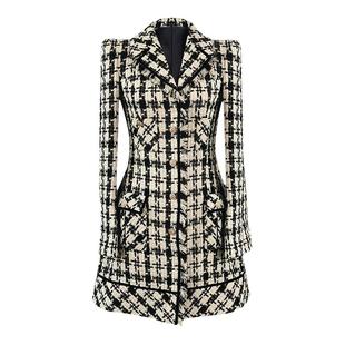 千鸟格小香风连衣裙越南设计师高级感小众毛呢气质收腰短裙女通勤