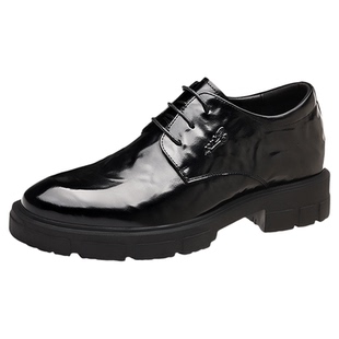 老爷车男鞋春秋季新款真皮透气厚底增高皮鞋男士商务正装结婚皮鞋