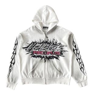 Hellstar Studios Flame Glitter Zip-Up Hoodie闪片连帽卫衣